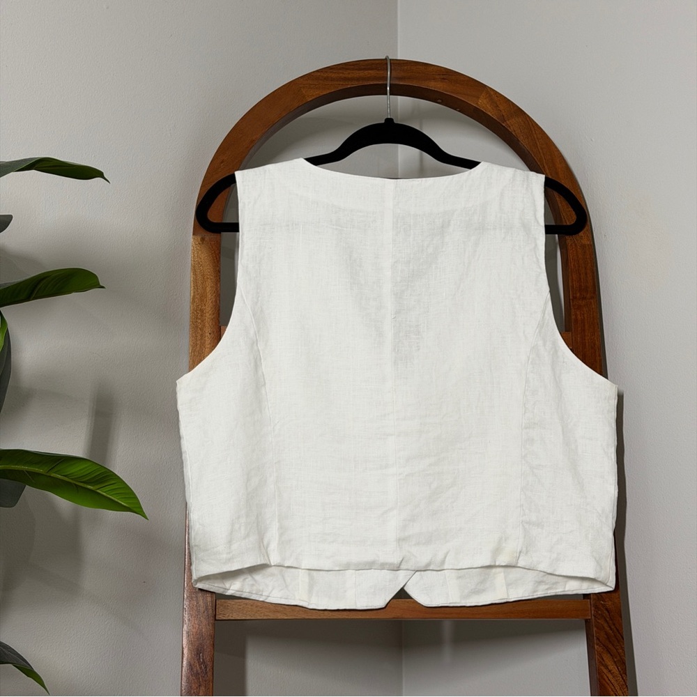 Madewell 14 White 100% Linen Vest - Picture 3 of 9